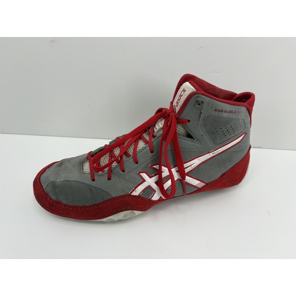 Asics Dan Gable EVO Wrestling Shoes - Aluminum/White/Red US 7.5 EU 39